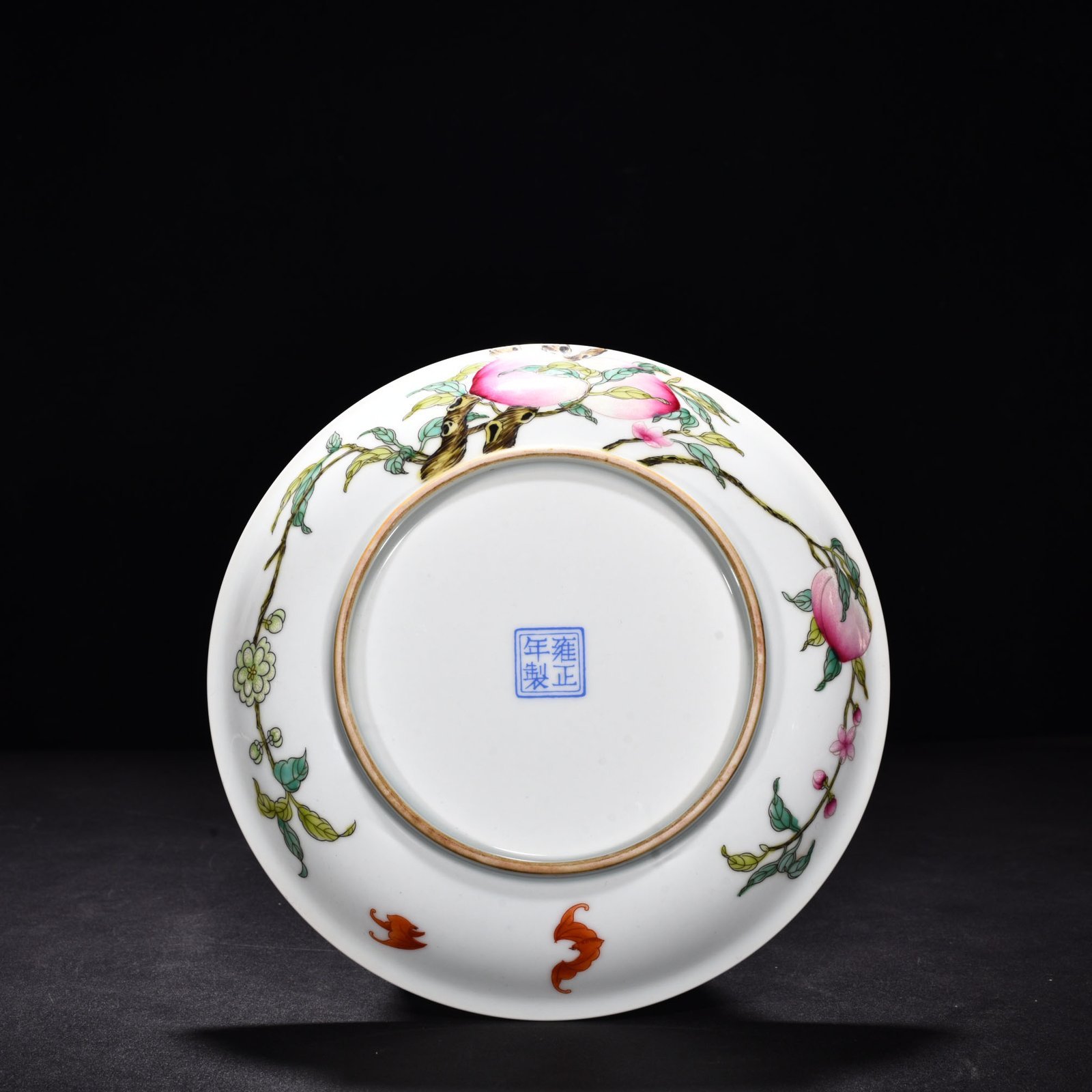 Qing Dynasty Yongzheng enamel peach plate with five blessings and eight peach plates