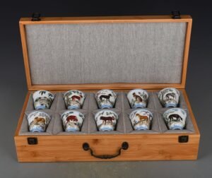 Qing Dynasty Yongzheng Enamel Ten Dogs and Ten Beauties Cup
