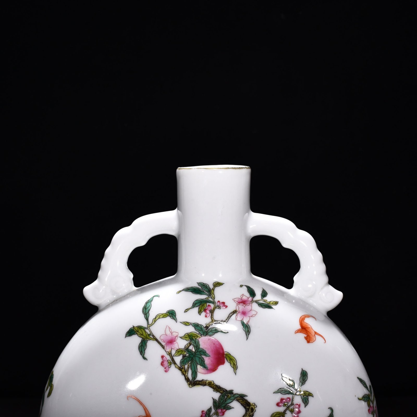 Qing Dynasty Yongzheng enamel color blessing and longevity flat vase