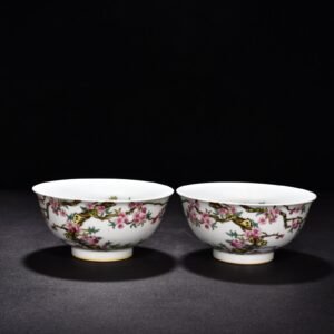 Qing Dynasty Yongzheng enamel bowl with branches flowers and birds