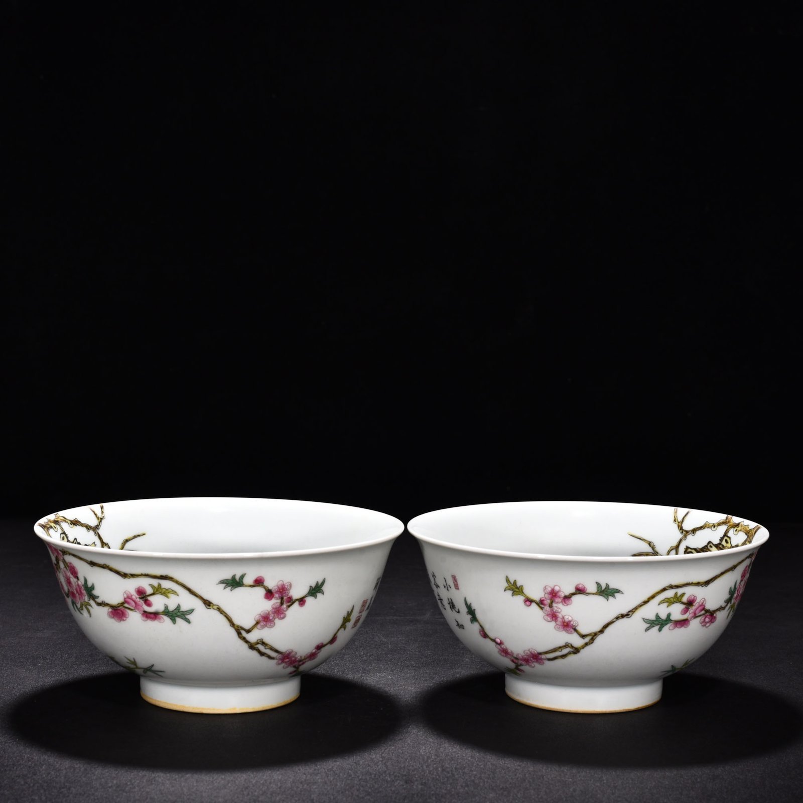 Qing Dynasty Yongzheng enamel bowl with branches flowers and birds
