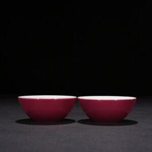 Qing Dynasty Yongzheng carmine red glaze sleeping cup