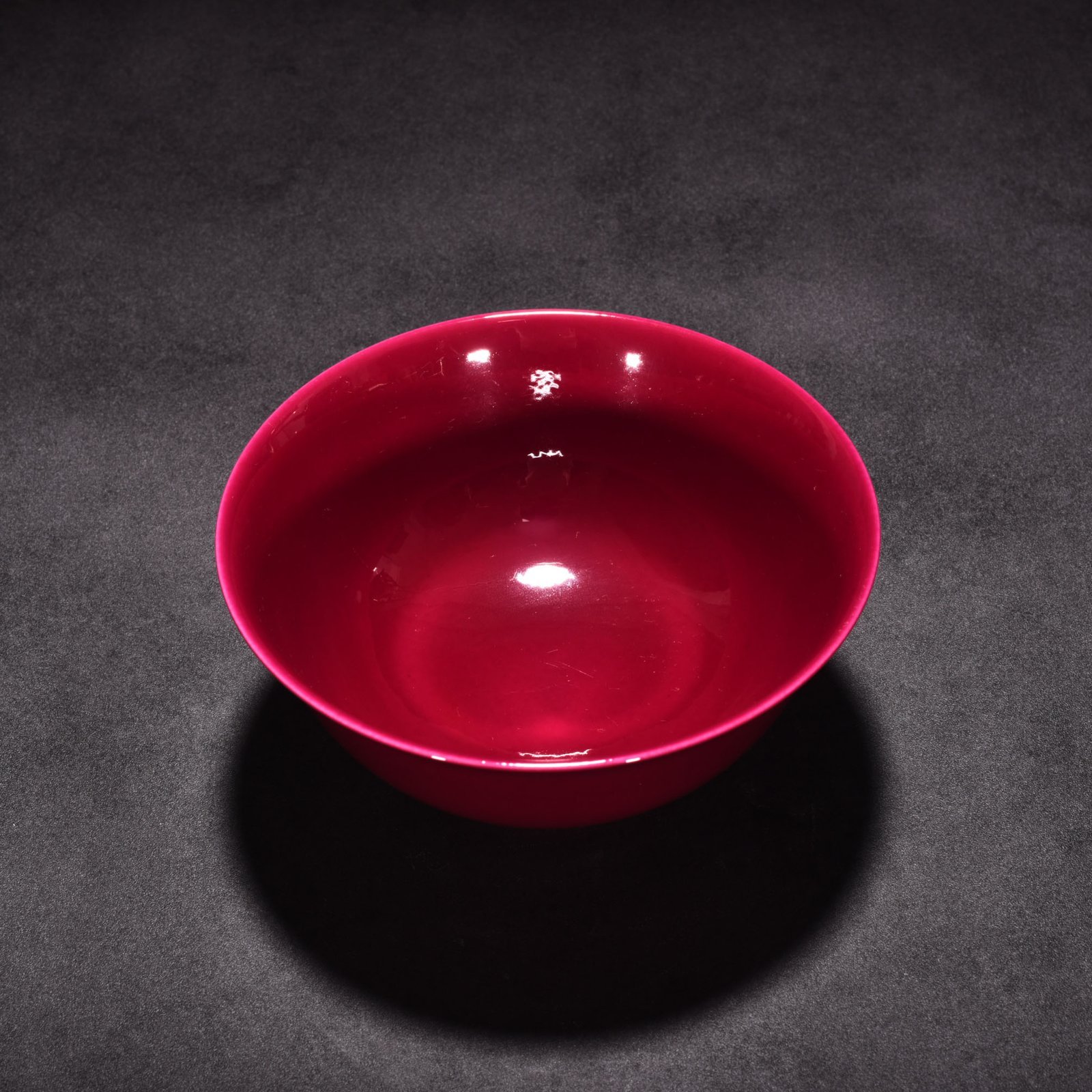 Qing Dynasty Yongzheng rouge red glaze palace bowl