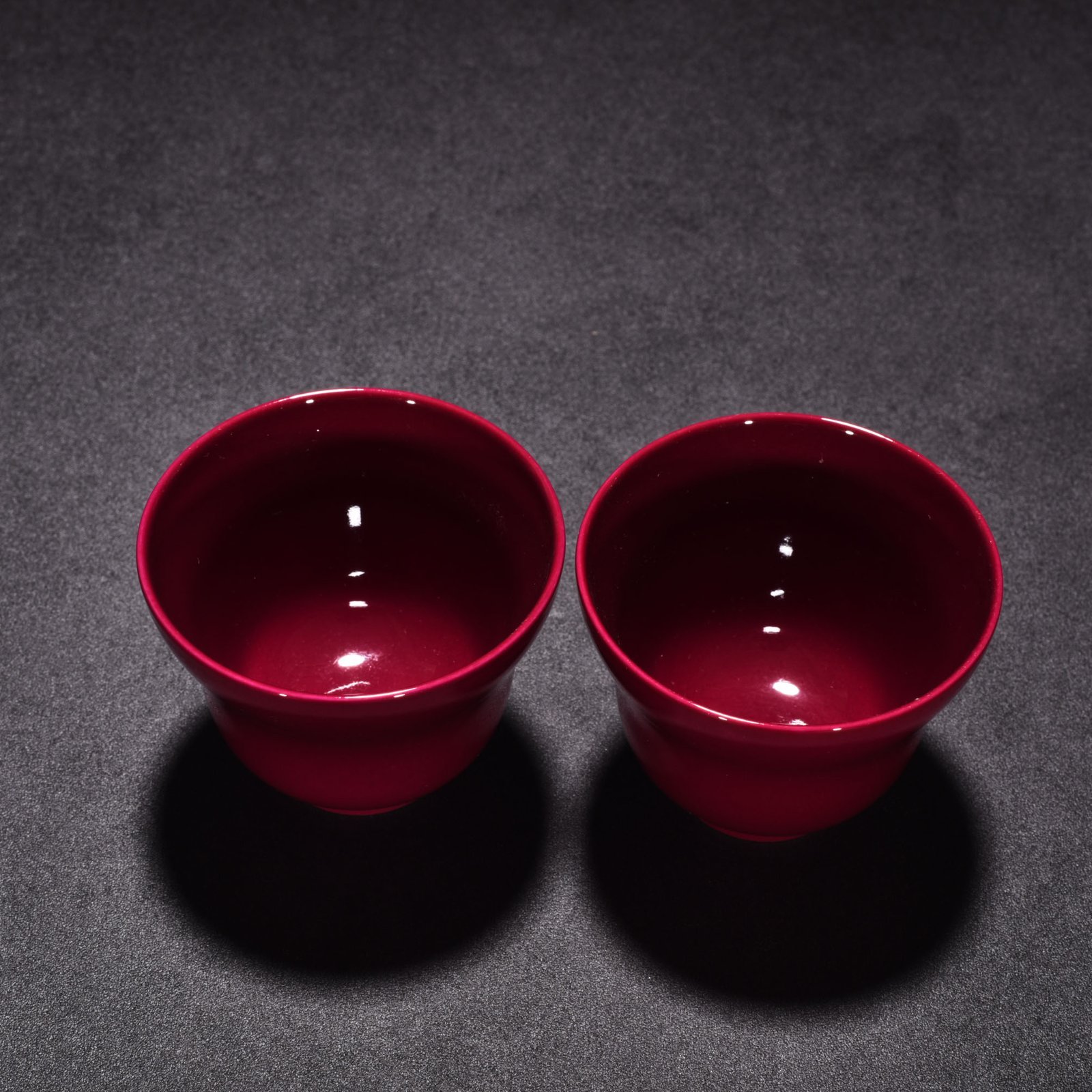 Qing Dynasty Yongzheng Carmine red glaze folding cup