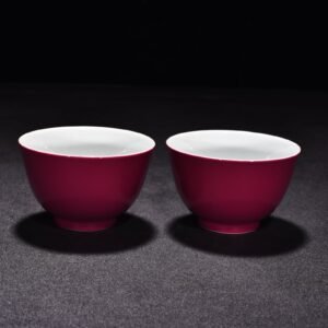 Qing Dynasty Yongzheng carmine red glaze cup