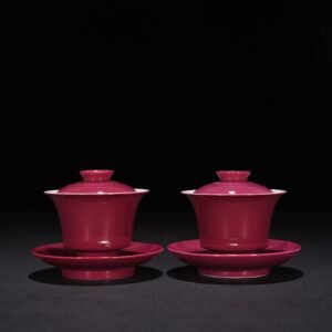 Qing Dynasty Yongzheng rouge red glaze horseshoe bowl