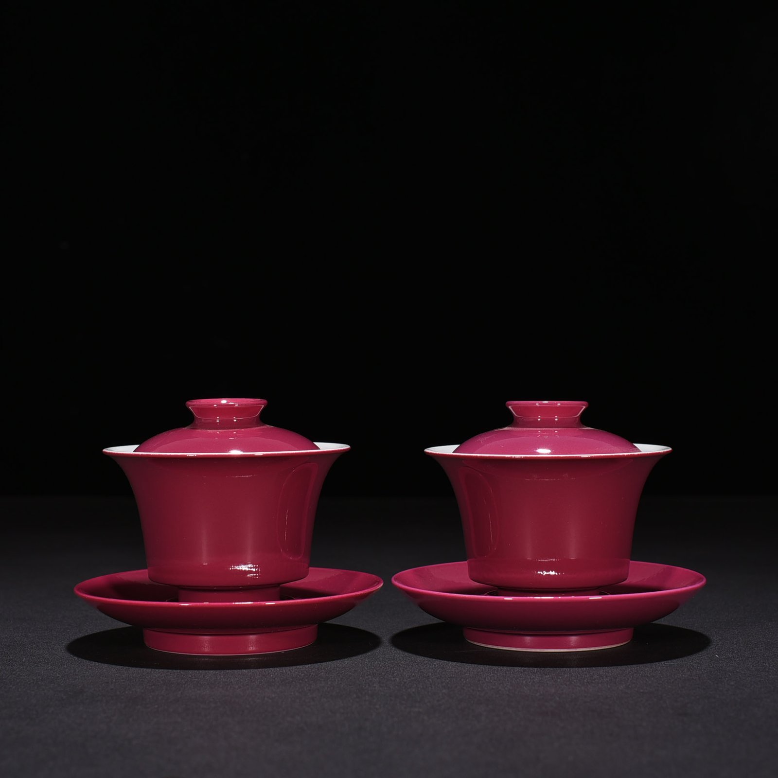 Qing Dynasty Yongzheng rouge red glaze horseshoe bowl