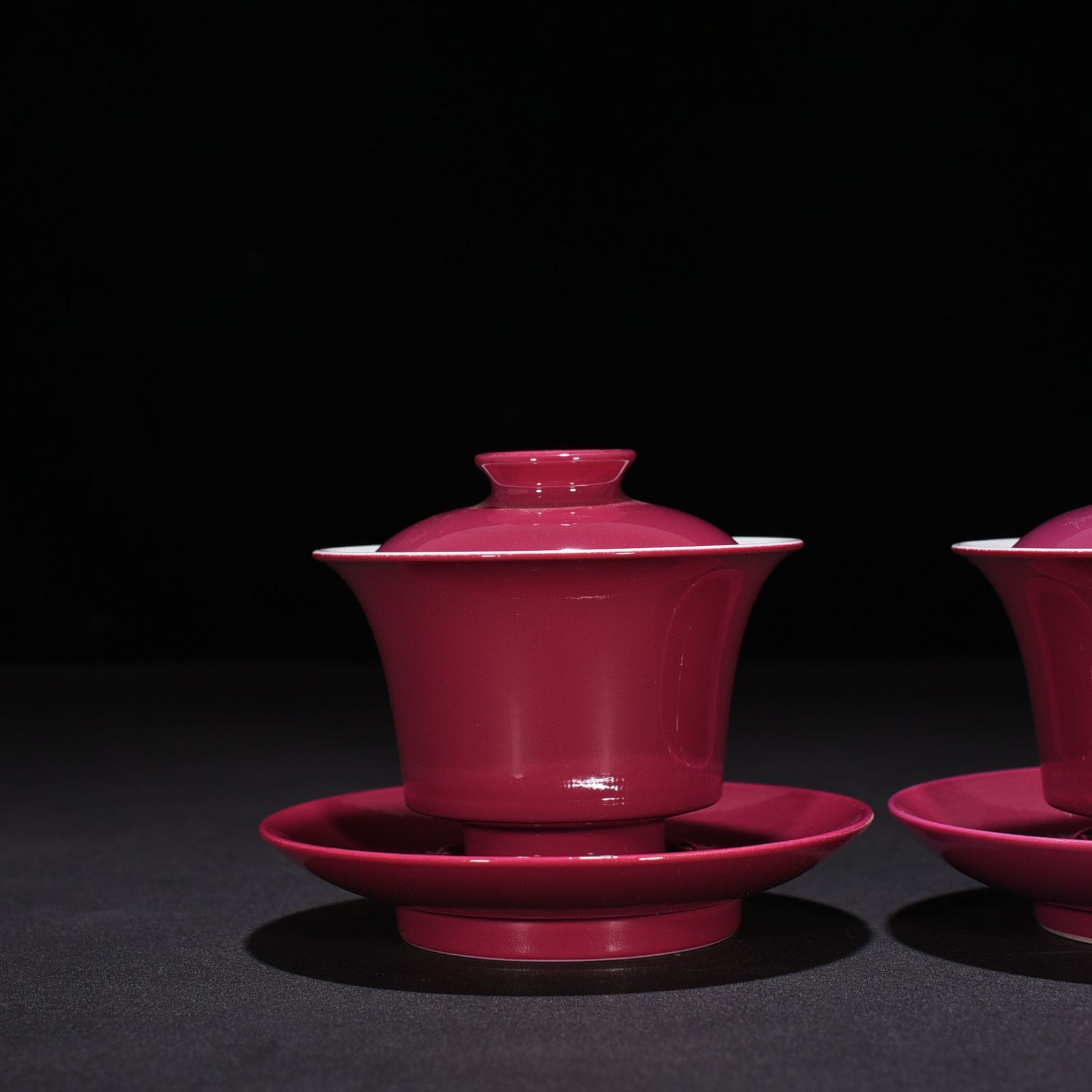 Qing Dynasty Yongzheng rouge red glaze horseshoe bowl