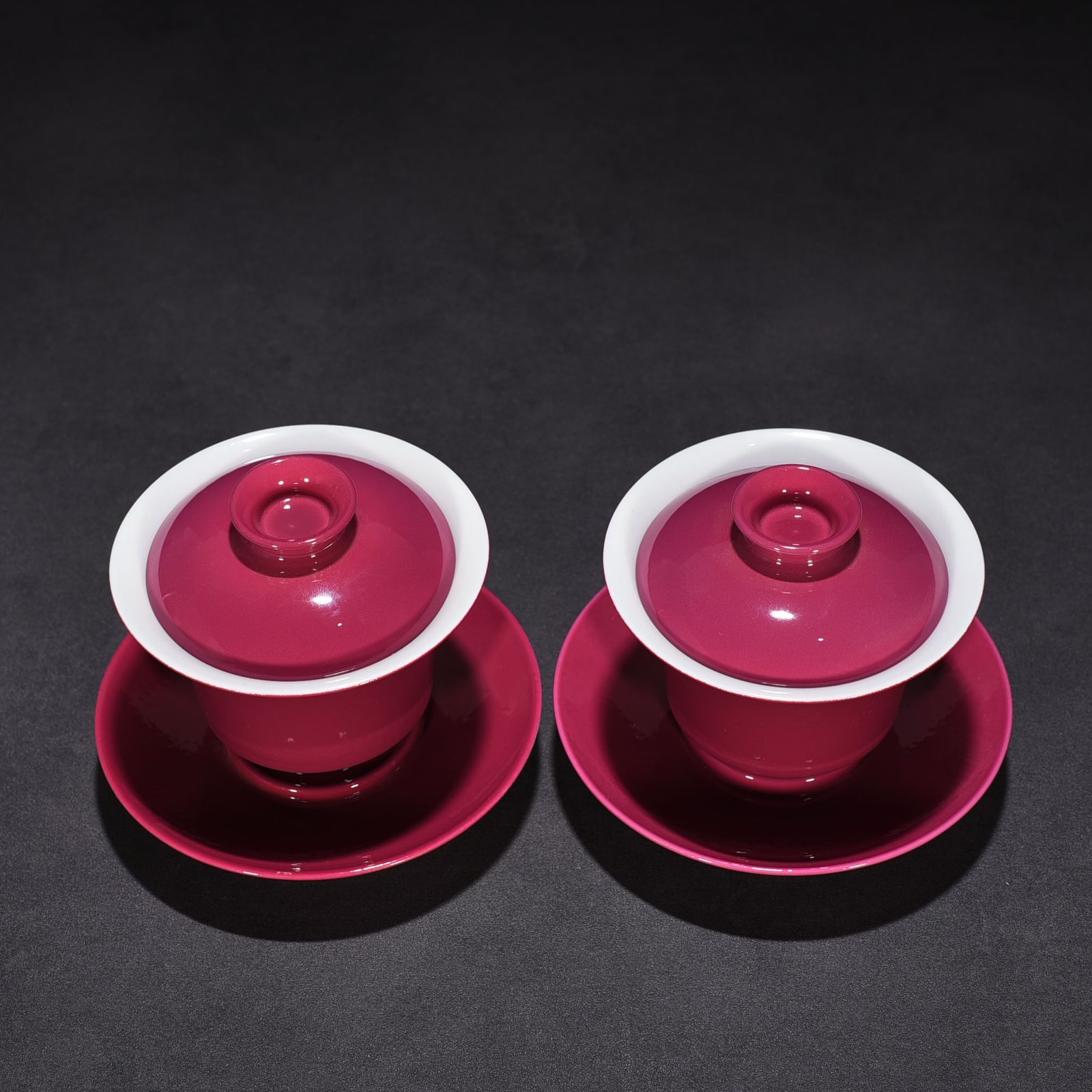 Qing Dynasty Yongzheng rouge red glaze horseshoe bowl