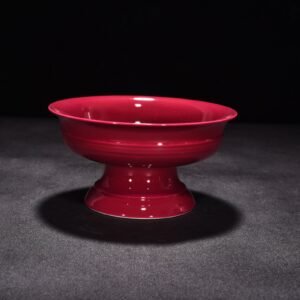 Qing Dynasty Yongzheng rouge red glaze foot plate