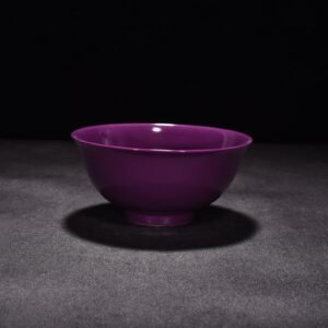 Qing Dynasty Yongzheng eggplant skin purple glaze palace bowl