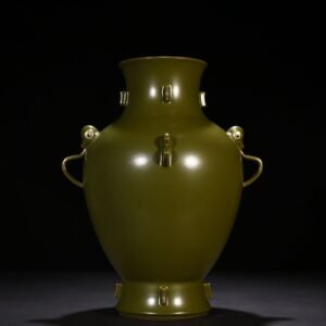 Qing Dynasty Yongzheng tea powder-glazed Ruyi Erzun