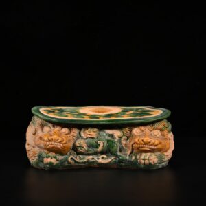 Liao Dynasty Sancai carved lion pillow