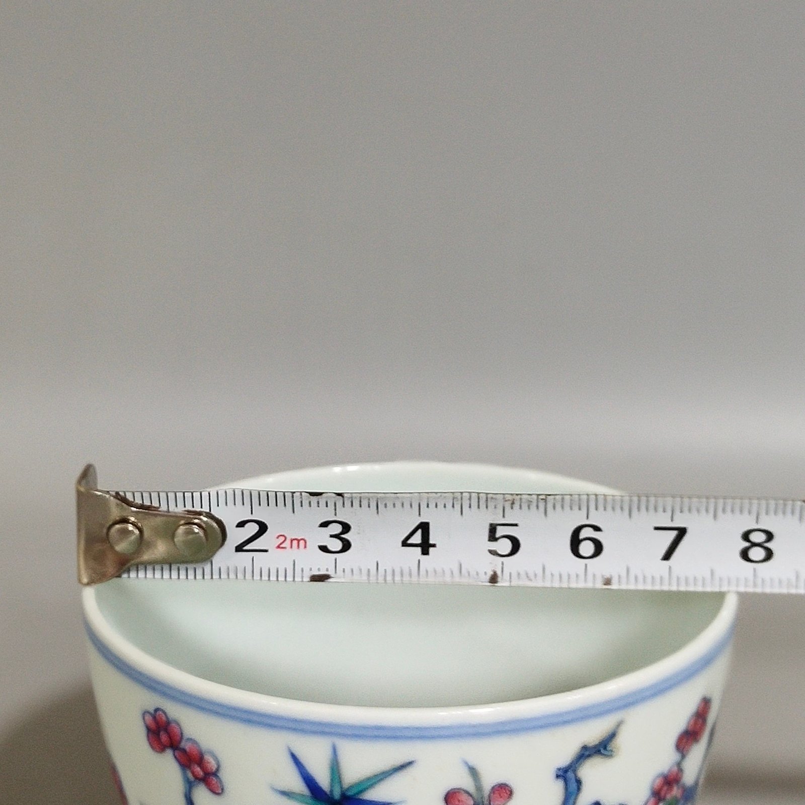 Ming Dynasty Chenghua sustenance money happy lintel cup