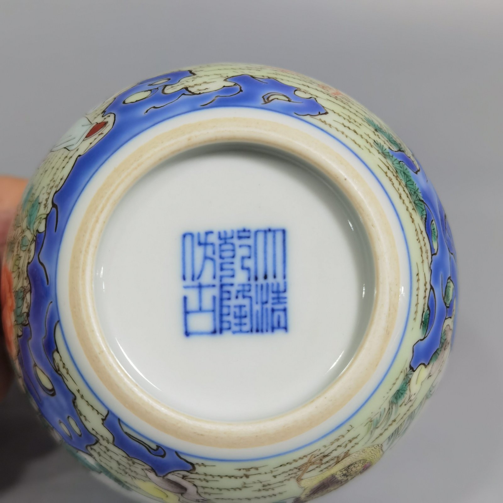 Qing Dynasty Qianlong antique pastel chicken cup