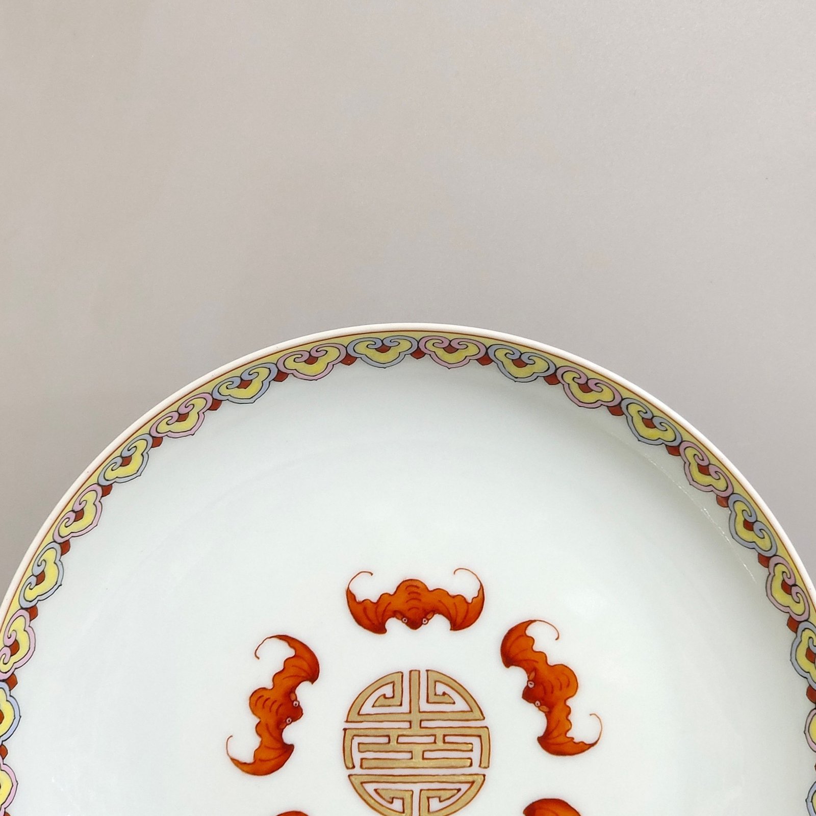 Qing Dynasty Qianlong ground flowers and five blessings longevity tray