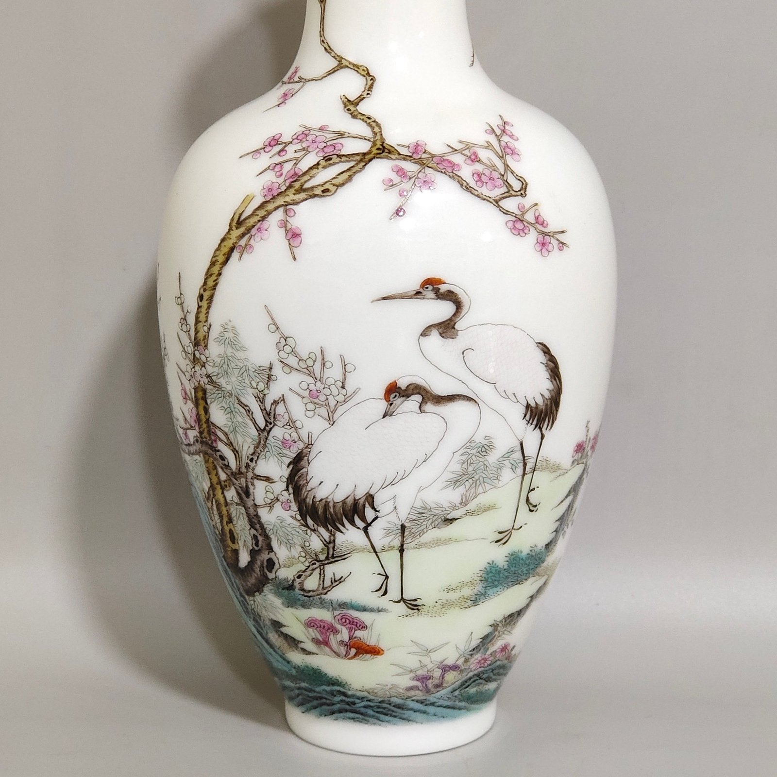 Qing Dynasty Hongxian A red-crowned crane inscribed with a poem made in the Hongxian year