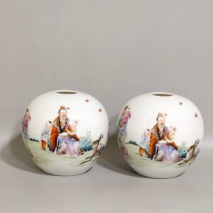 Qing Dynasty Hongxian thin-walled water vessel Three Star Gods Bestowing