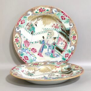 Qing Dynasty Overseas return and export character story plate