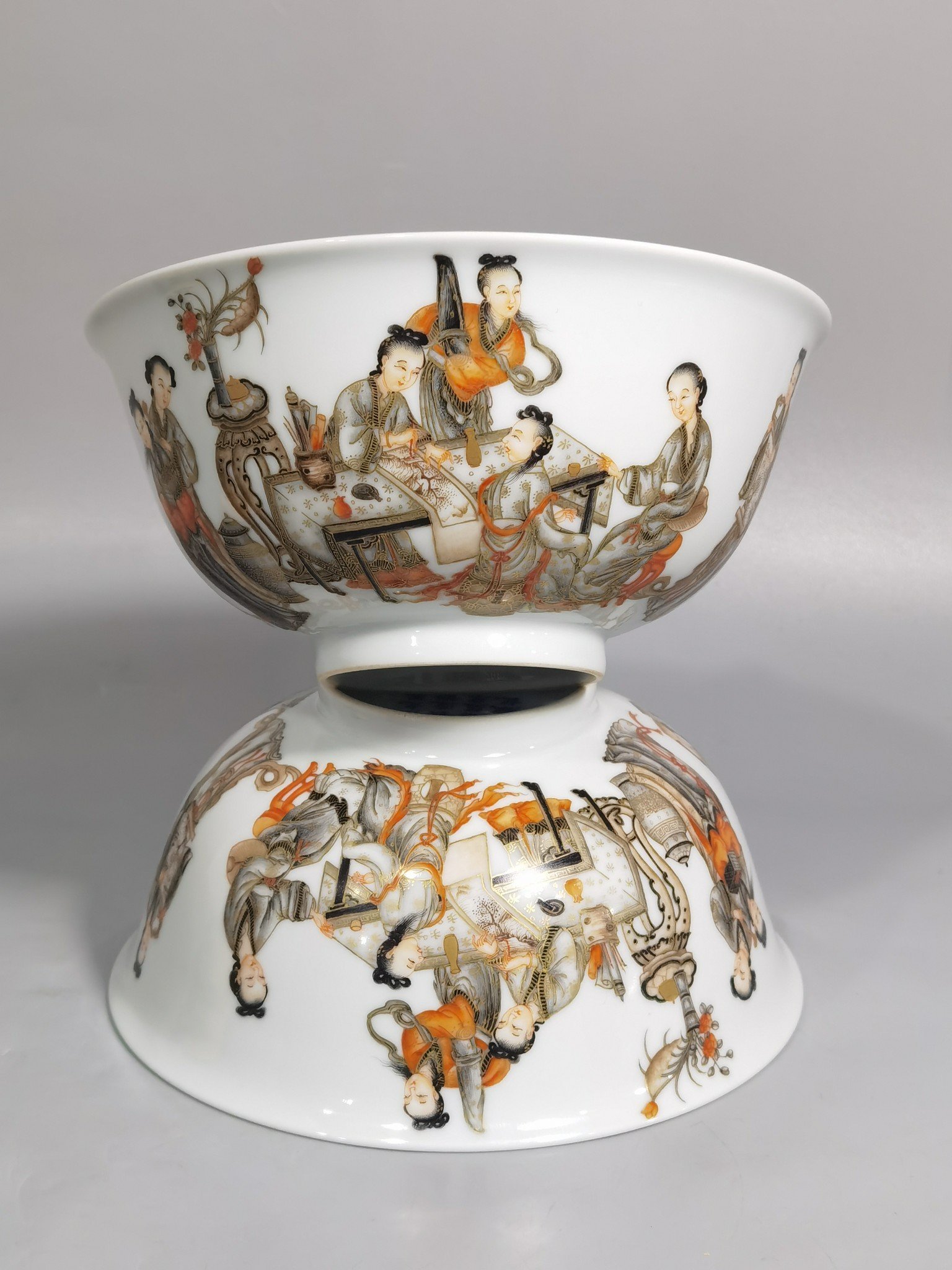 Qing Dynasty Qianlong dated more than nine years ink and color inscription on gold