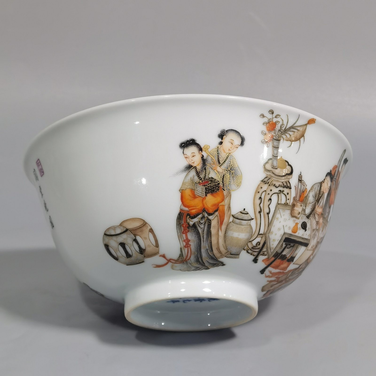 Qing Dynasty Qianlong dated more than nine years ink and color inscription on gold