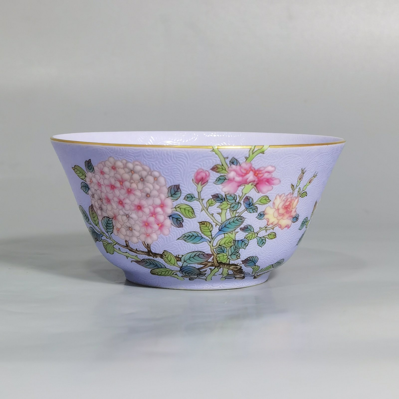 Qing Dynasty Qianlong a pair of enamel purple ground cups
