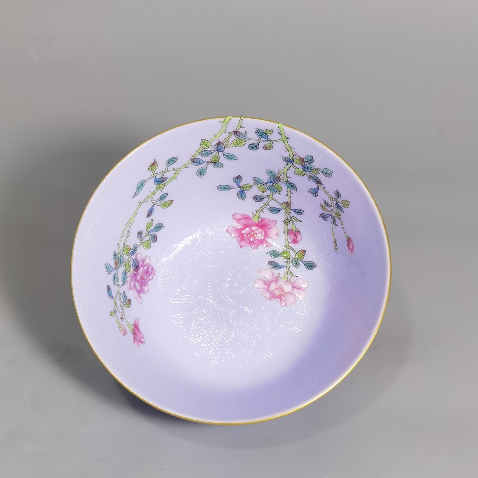 Qing Dynasty Qianlong a pair of enamel purple ground cups