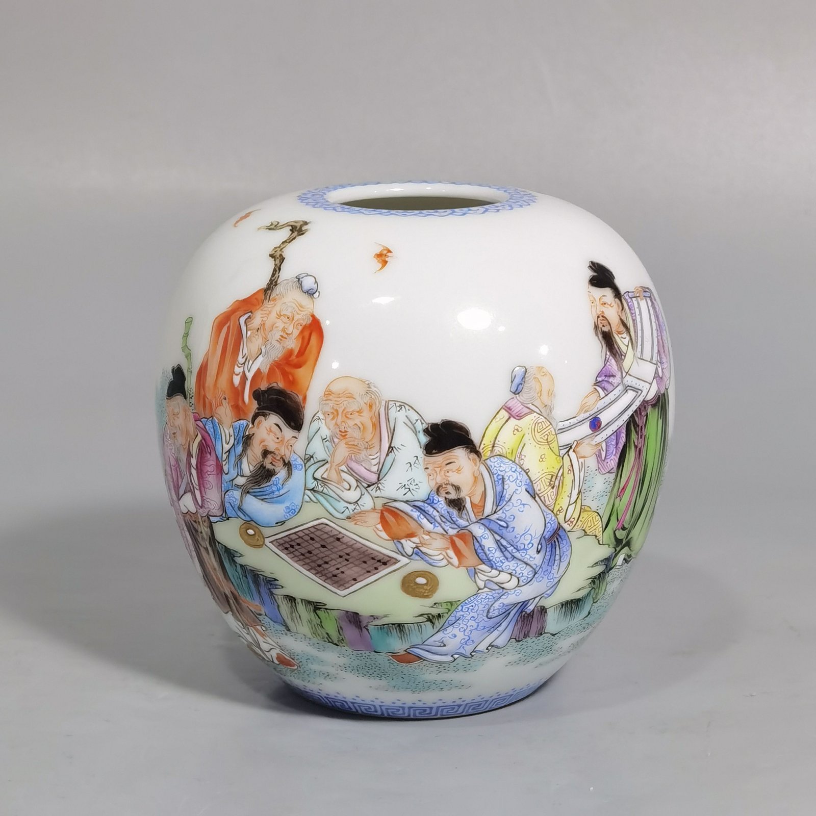Qing Dynasty Qianlong the upper and lower sides are decorated with green materials and the water bowl