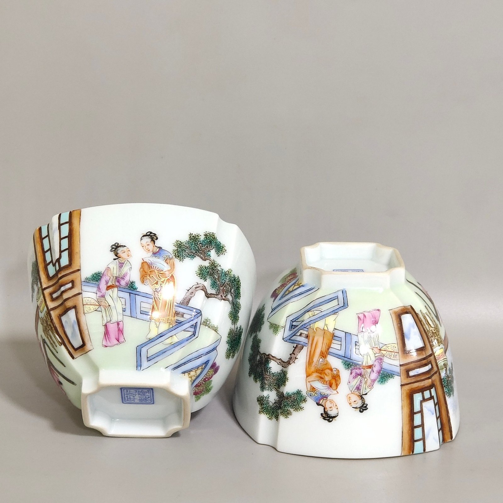 Qing Dynasty Qianlong Year of the Story of the West Chamber Square Cup