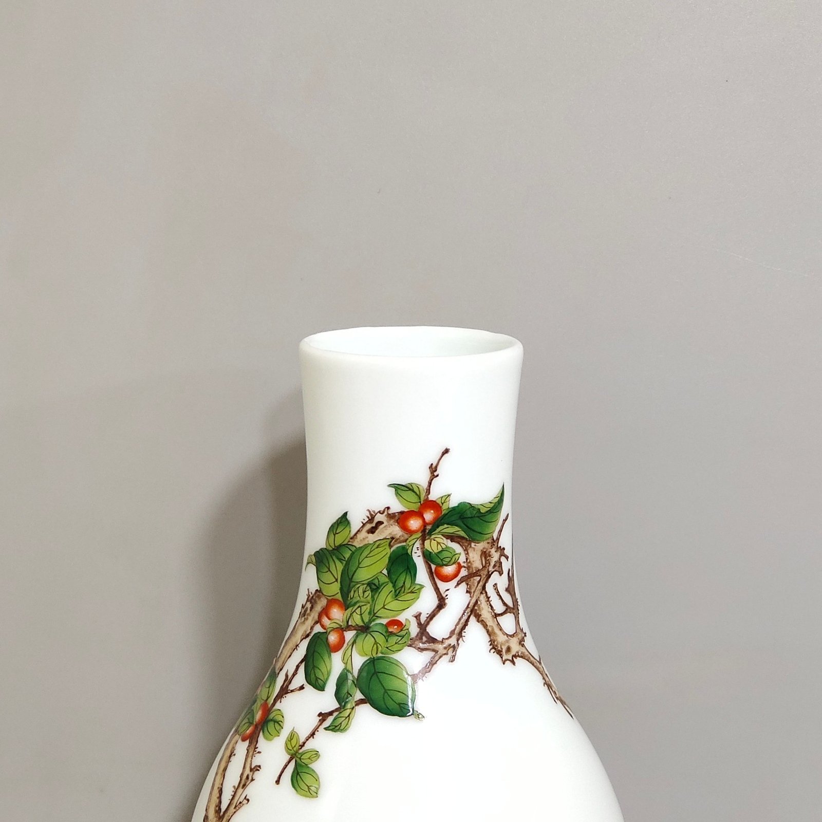 Qing Dynasty Qianlong enamel Castiglione flower and bird poem olive vase