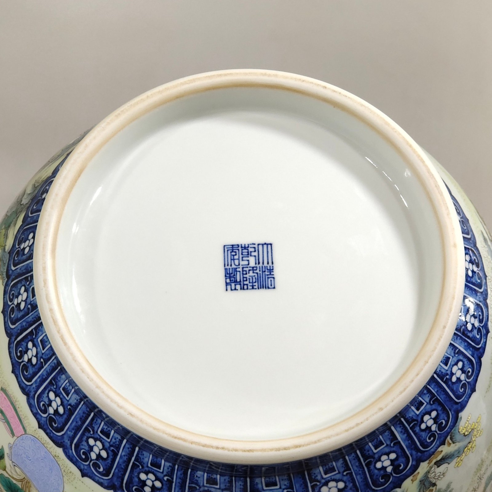 Qing Dynasty Qianlong blue and white and pastel baby deer head statue