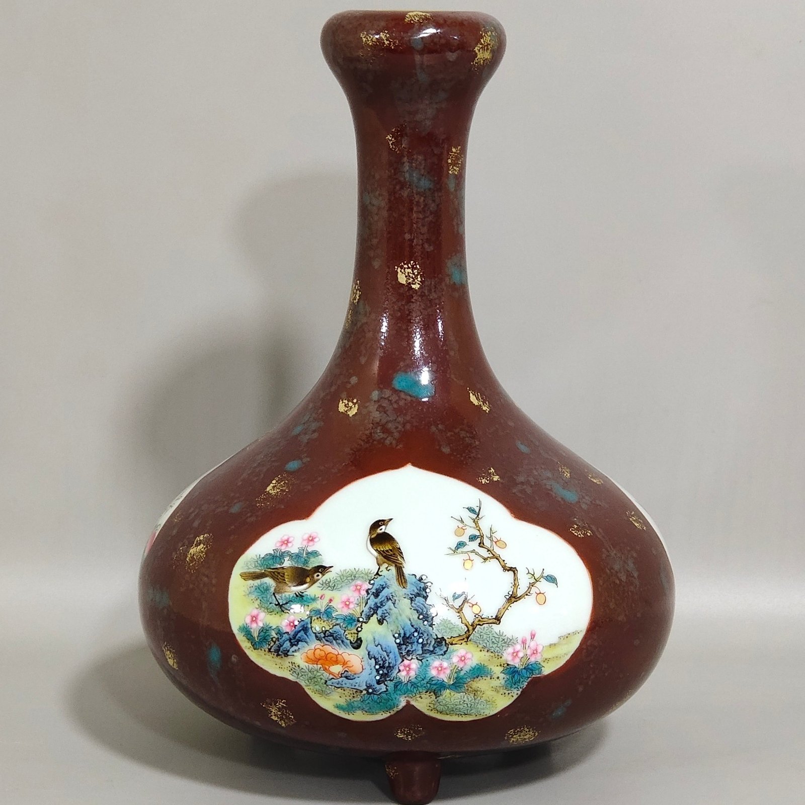 Qing Dynasty Qianlong bronze color window flower