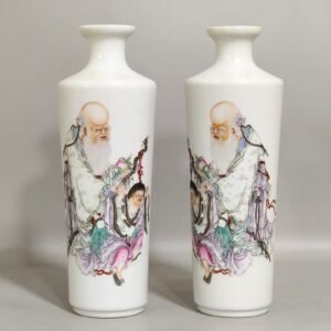 Qing Dynasty Qianlong 's birthday poem thin vase