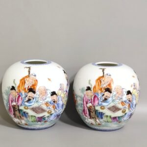 Qing Dynasty Qianlong enamel water bowl with nine old figures