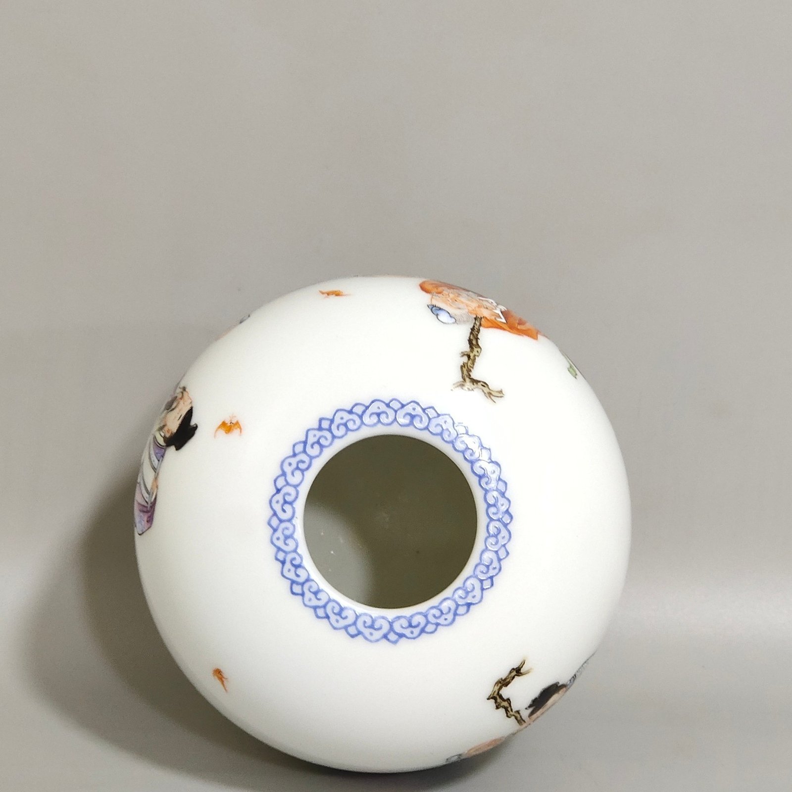 Qing Dynasty Qianlong enamel water bowl with nine old figures