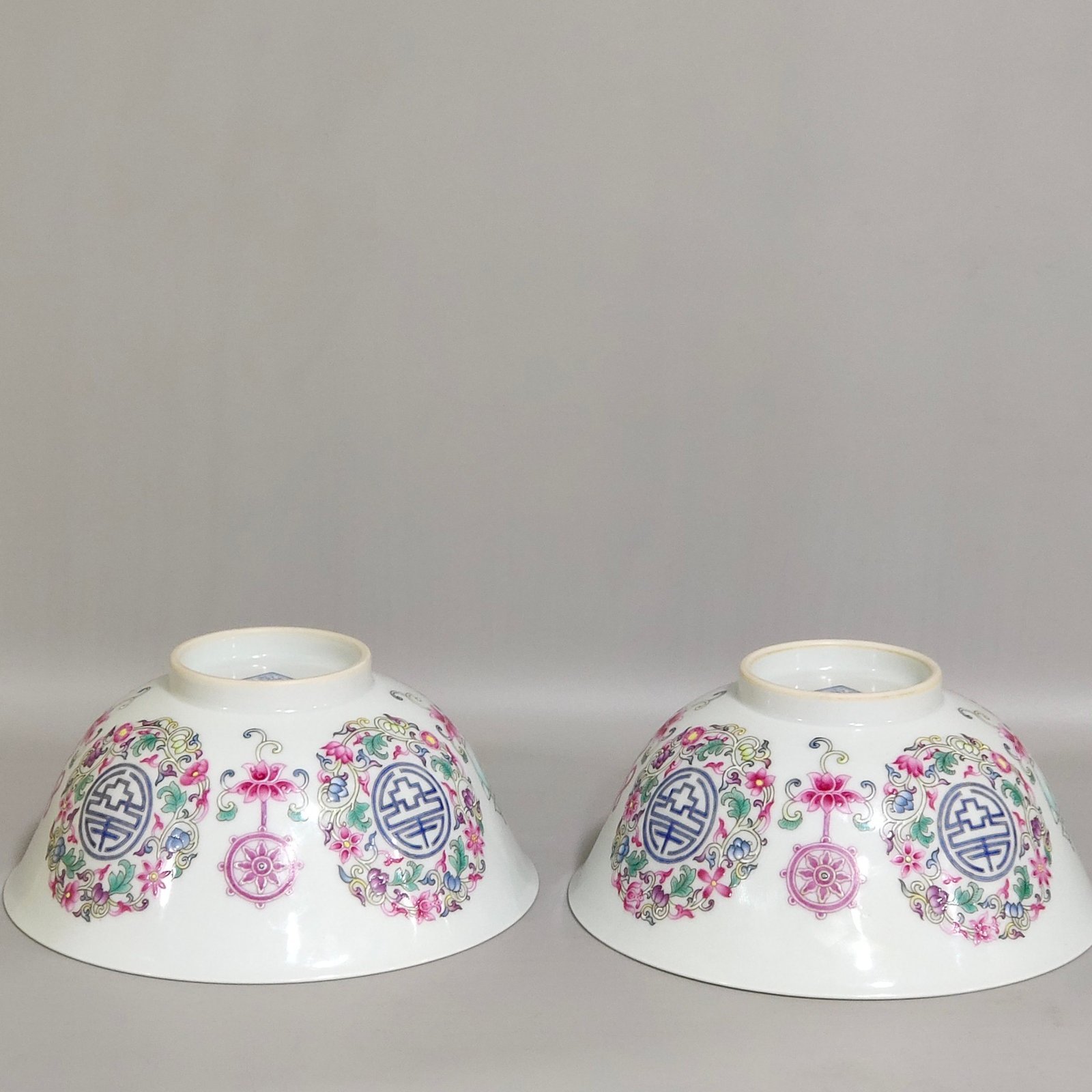Qing Dynasty Qianlong enamel longevity bowl with auspicious eight treasures pattern