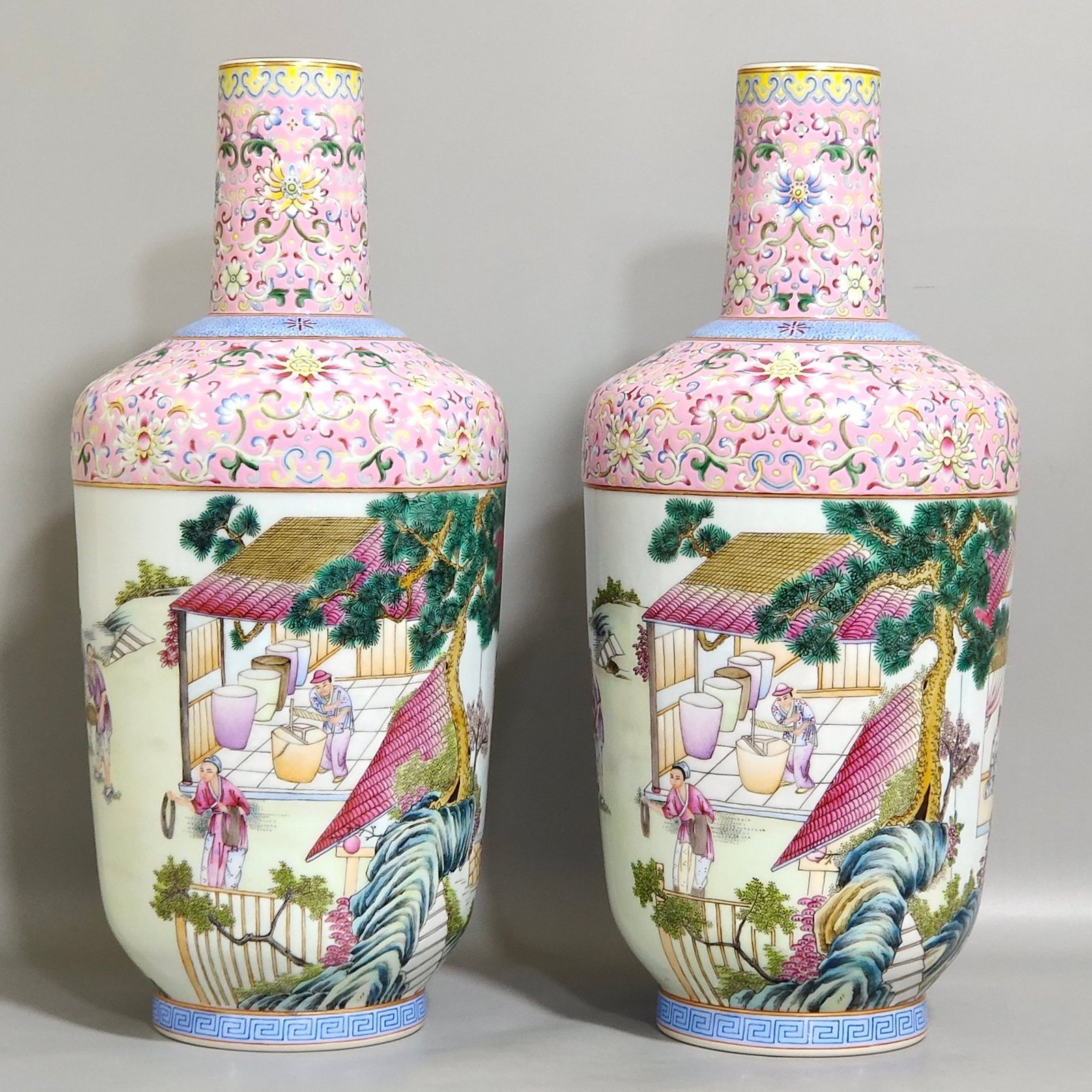 Qing Dynasty Qianlong Fendi farmhouse stick bottle