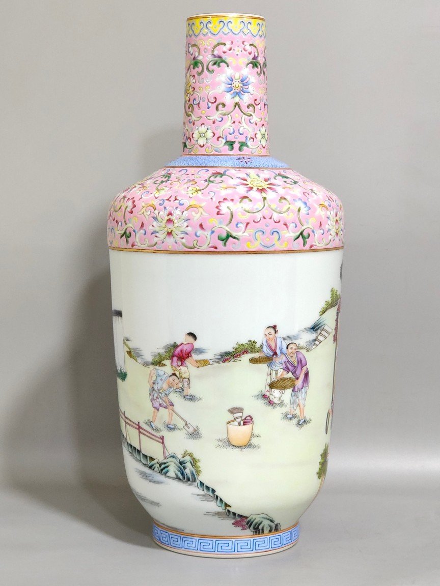 Qing Dynasty Qianlong Fendi farmhouse stick bottle