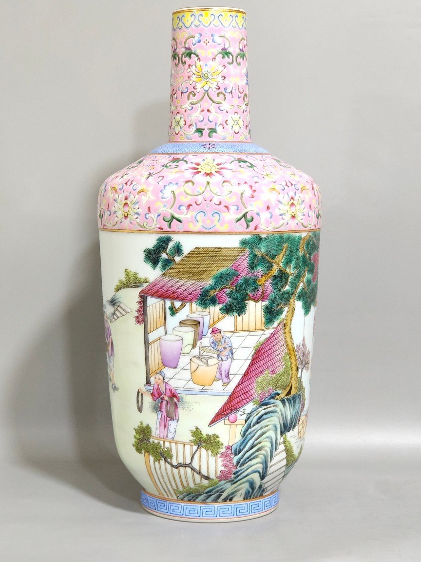 Qing Dynasty Qianlong Fendi farmhouse stick bottle