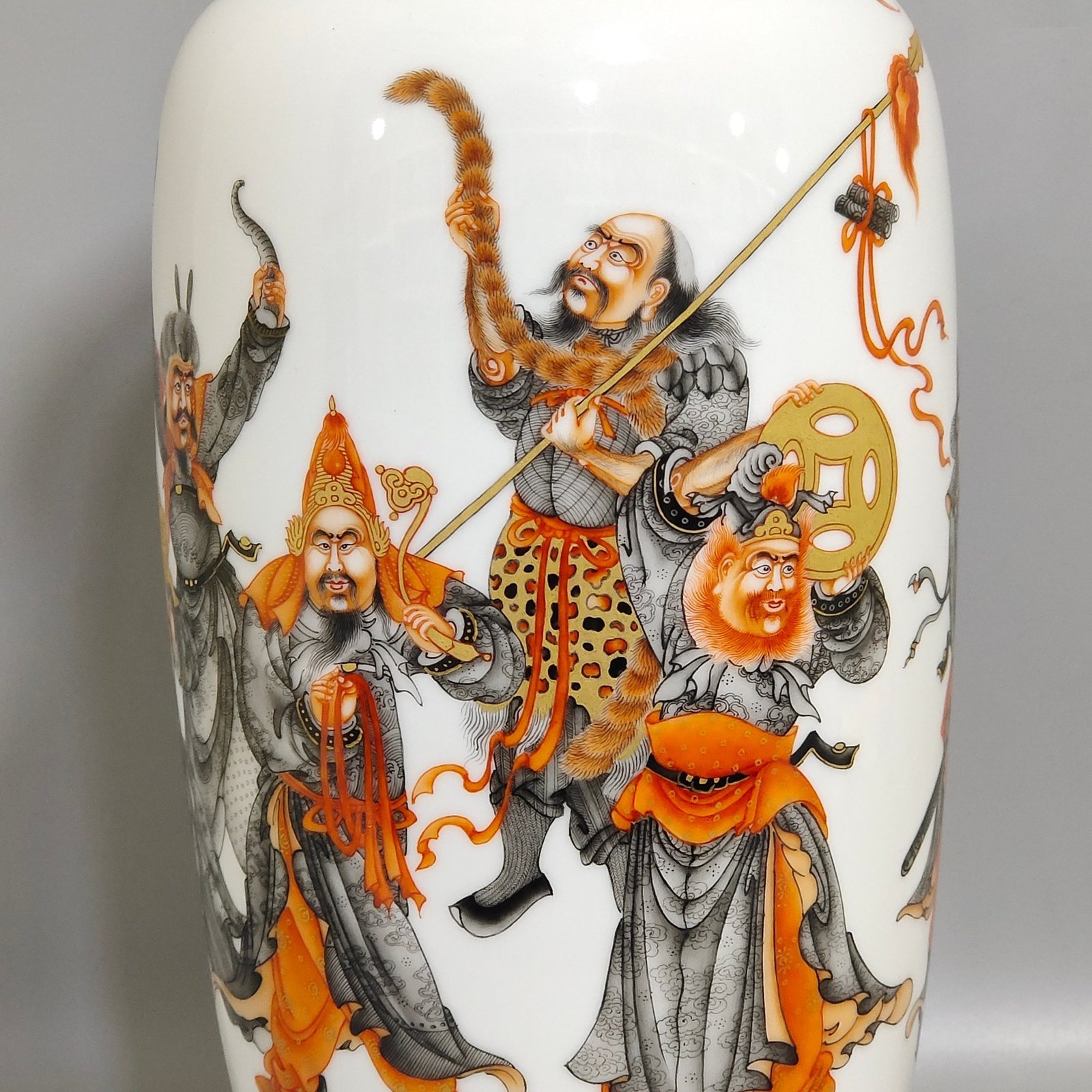 Qing Dynasty Qianlong thin-bodied ink color painted gold Bamanjin treasure map vase