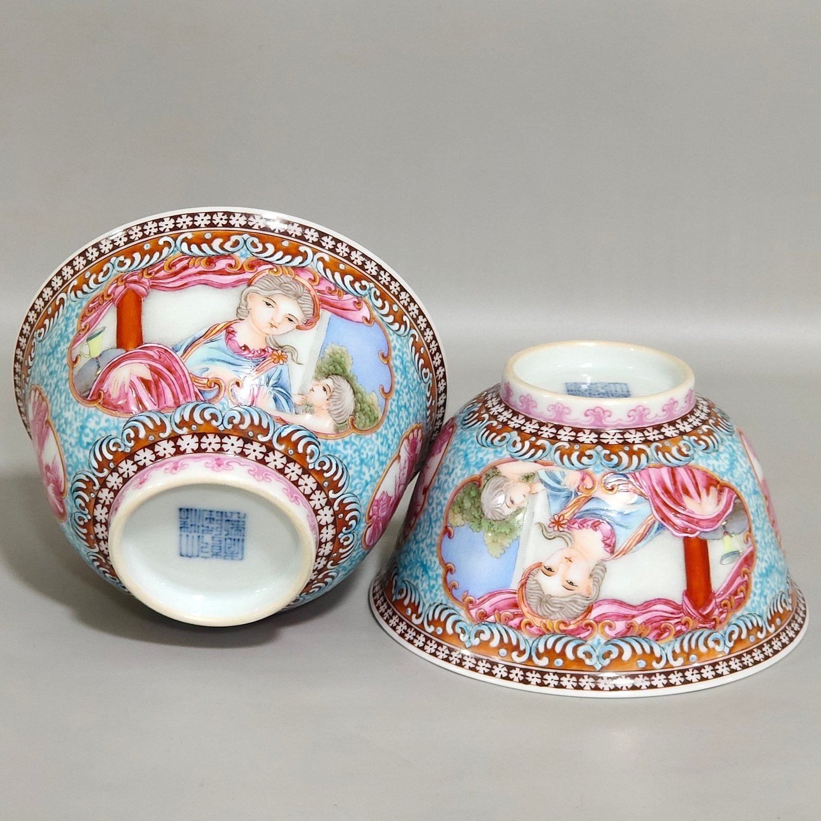 Qing Dynasty Qianlong Western figure bowl
