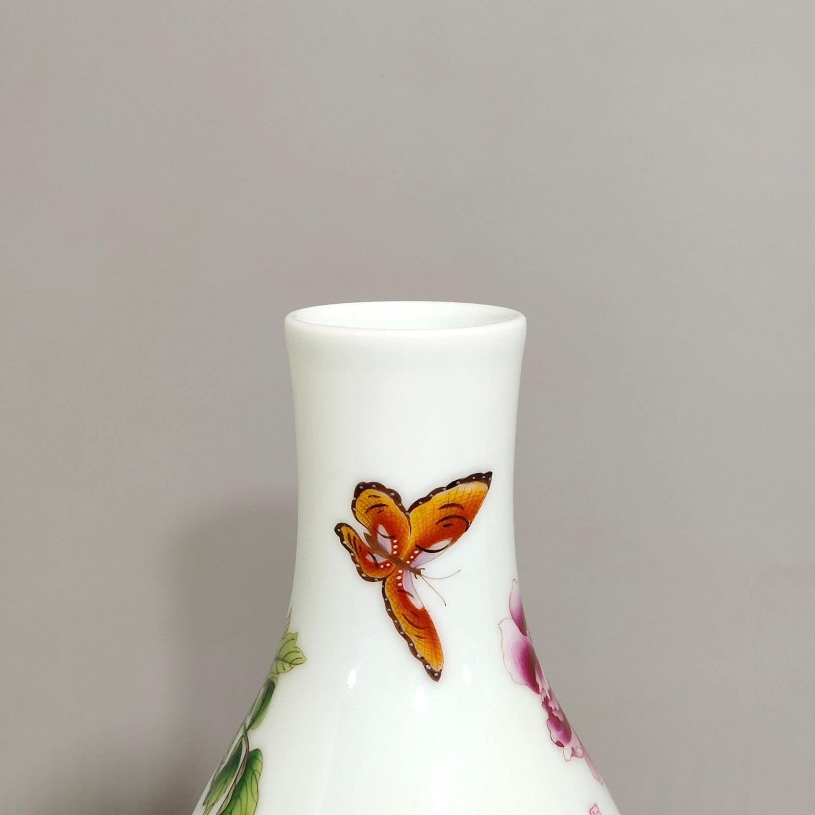 Qing Dynasty Qianlong Castiglione enamel flower-inscribed olive vase