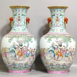 Qing Dynasty Jiaqing Greenland Characters Story Amphora