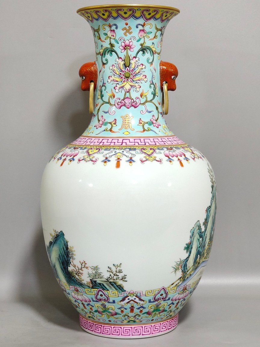 Qing Dynasty Jiaqing Greenland Characters Story Amphora