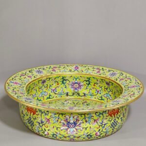 Qing Dynasty Jiaqing Greenland Yangcai Western Panlian basin with folded edge