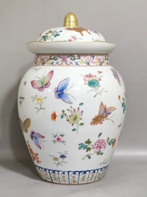Qing Dynasty Jiaqing Dielian flower jar