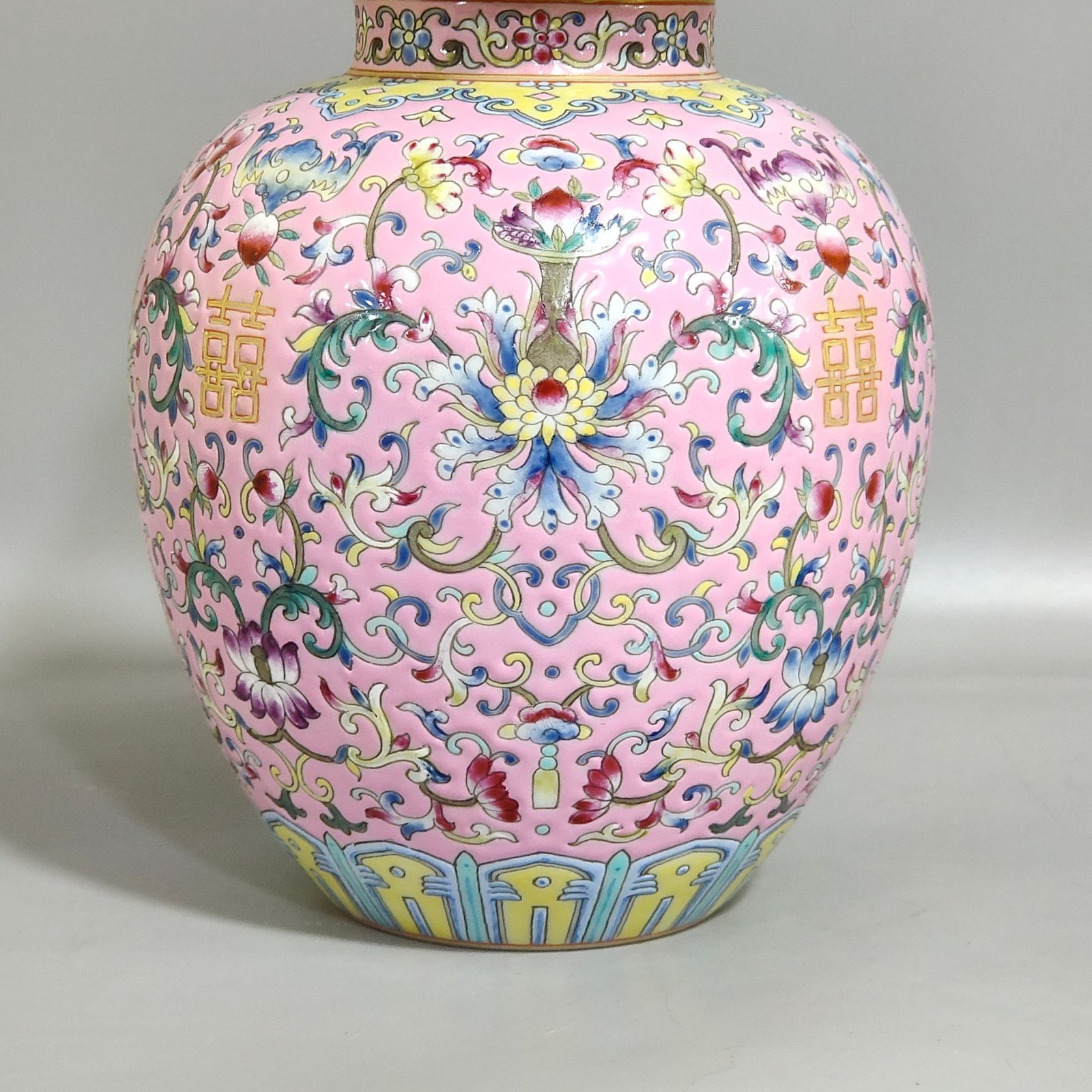 Qing Dynasty Daoguang Rouge Dixipanlian Shuangxi tea can