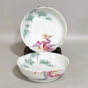 Qing Dynasty Yongzheng Phoenix bamboo dish
