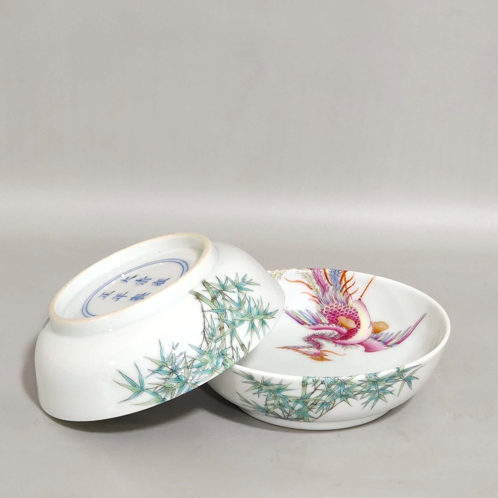 Qing Dynasty Yongzheng Phoenix bamboo dish