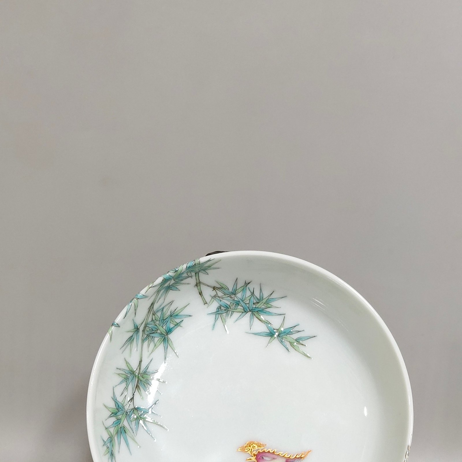 Qing Dynasty Yongzheng Phoenix bamboo dish